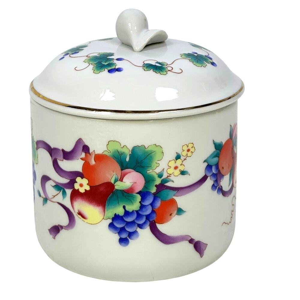 Germaine Monteil Vintage Porcelain Covered Round Trinket Candy Dish Jar - Picture 3 of 7